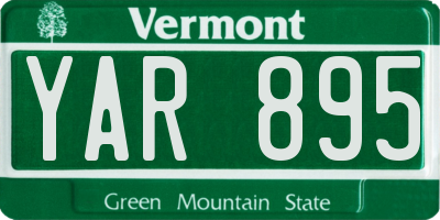 VT license plate YAR895