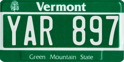 VT license plate YAR897