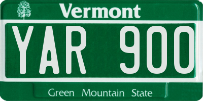 VT license plate YAR900