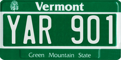 VT license plate YAR901
