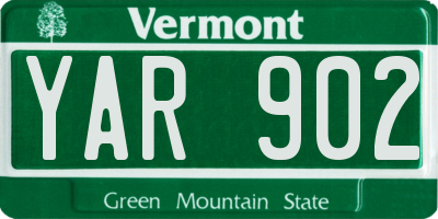 VT license plate YAR902