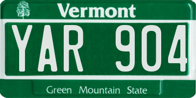 VT license plate YAR904