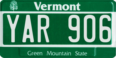 VT license plate YAR906