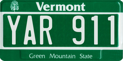 VT license plate YAR911