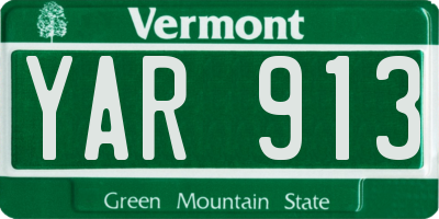 VT license plate YAR913
