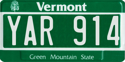 VT license plate YAR914