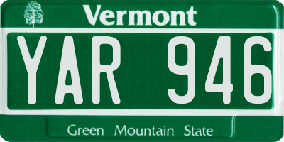 VT license plate YAR946