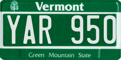 VT license plate YAR950