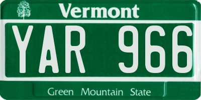 VT license plate YAR966
