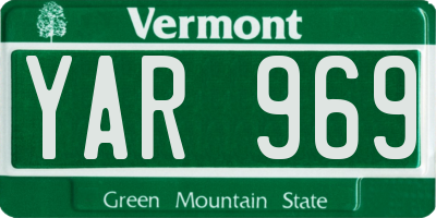 VT license plate YAR969