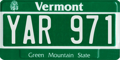 VT license plate YAR971