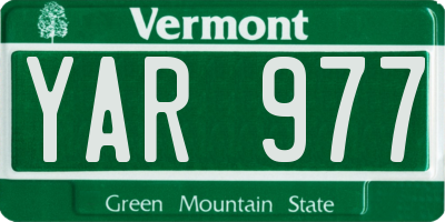 VT license plate YAR977