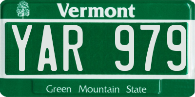 VT license plate YAR979