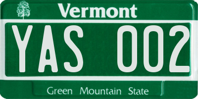 VT license plate YAS002