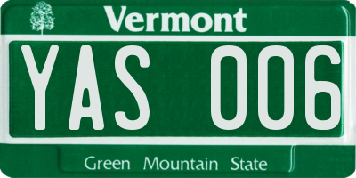 VT license plate YAS006
