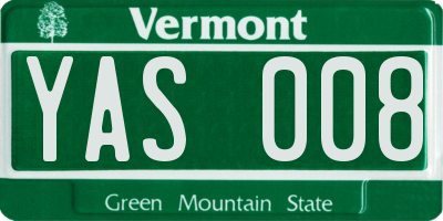 VT license plate YAS008