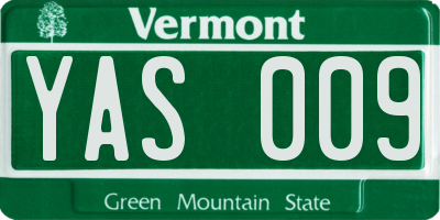 VT license plate YAS009