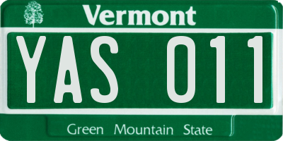 VT license plate YAS011