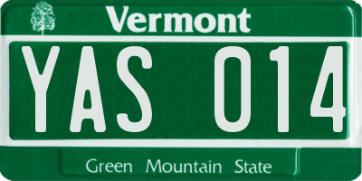 VT license plate YAS014