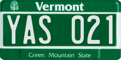VT license plate YAS021