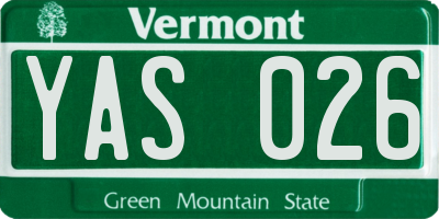 VT license plate YAS026