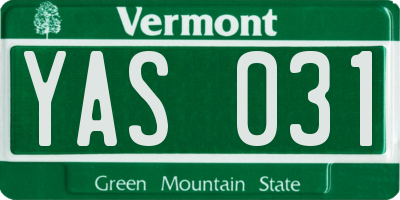 VT license plate YAS031