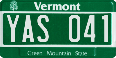 VT license plate YAS041