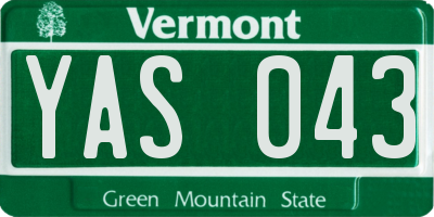 VT license plate YAS043