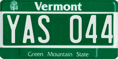 VT license plate YAS044