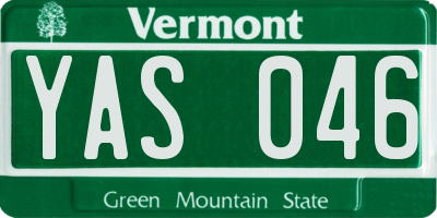 VT license plate YAS046