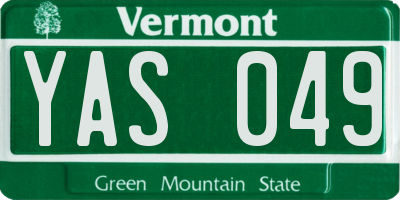 VT license plate YAS049
