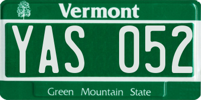 VT license plate YAS052