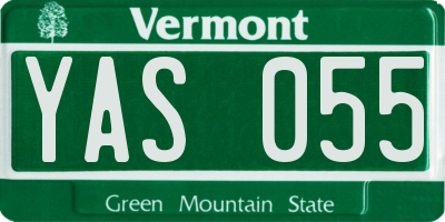 VT license plate YAS055