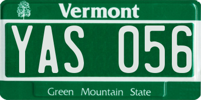 VT license plate YAS056