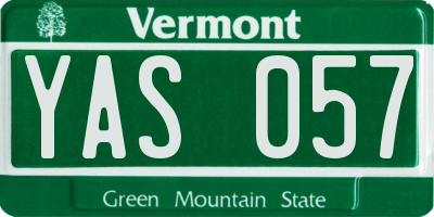 VT license plate YAS057