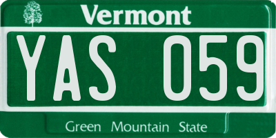 VT license plate YAS059