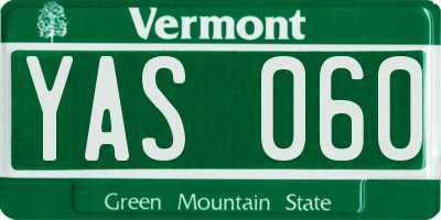 VT license plate YAS060