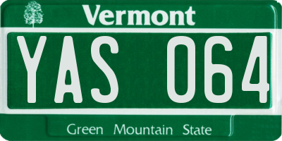 VT license plate YAS064