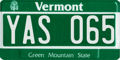 VT license plate YAS065