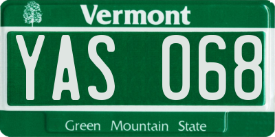 VT license plate YAS068