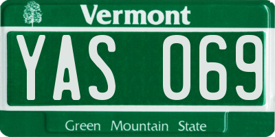 VT license plate YAS069