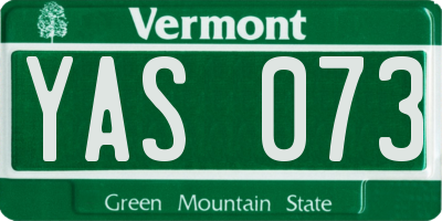 VT license plate YAS073