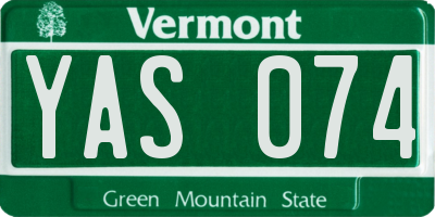 VT license plate YAS074