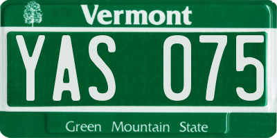VT license plate YAS075