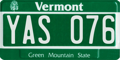 VT license plate YAS076