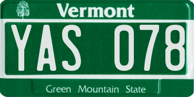 VT license plate YAS078