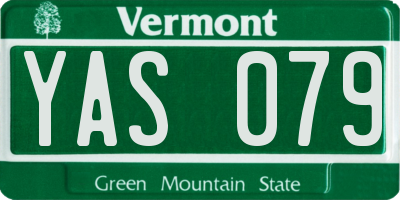 VT license plate YAS079