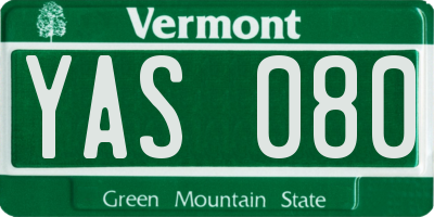 VT license plate YAS080