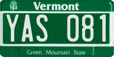 VT license plate YAS081