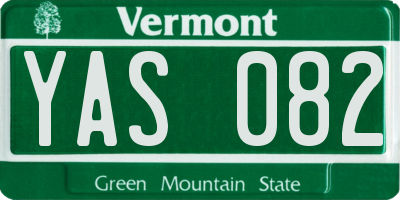 VT license plate YAS082